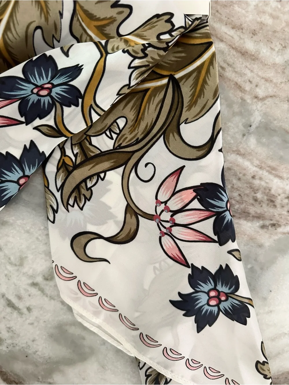 Floral Satin Oversized Square Bandana Scarf - A New Day
